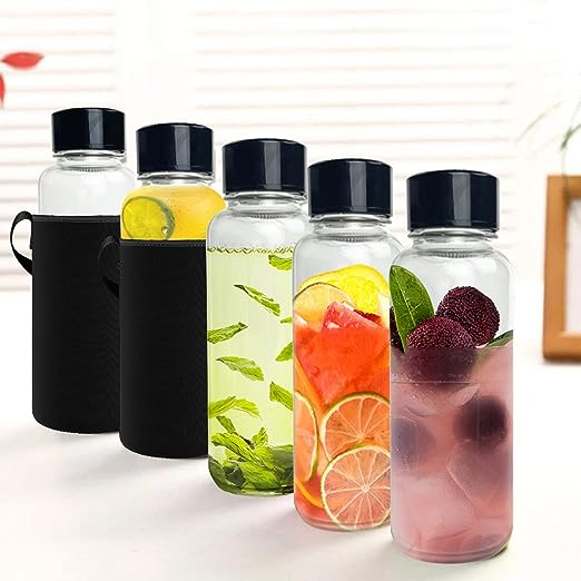 Glass Bottles with Neoprene Sleeve and Infuser