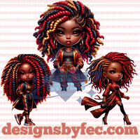 Fiery Spirited Fashionistas Clipart