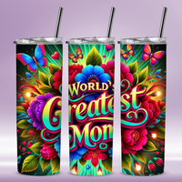 Radiant Bloom – “World’s Greatest Mom” Tumbler